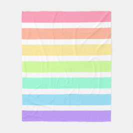 Bubblegum regnbåge och vitt rand fleecefilt