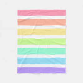 Bubblegum regnbåge och vitt rand fleecefilt