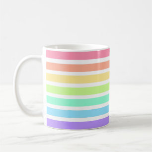 Bubblegum regnbåge och vitt rand kaffemugg