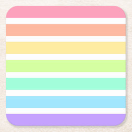 Bubblegum regnbåge och vitt rand underlägg papper kvadrat