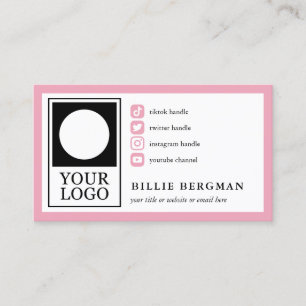Bubblegum Rosa 4 Social medieikoner Din Logotyp Visitkort