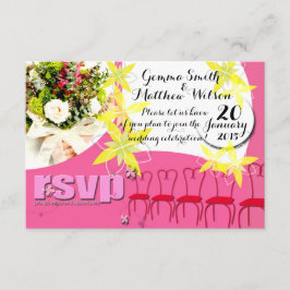 Bubblegum Rosa Bröllopsinbjudan RSVP OSA Kort
