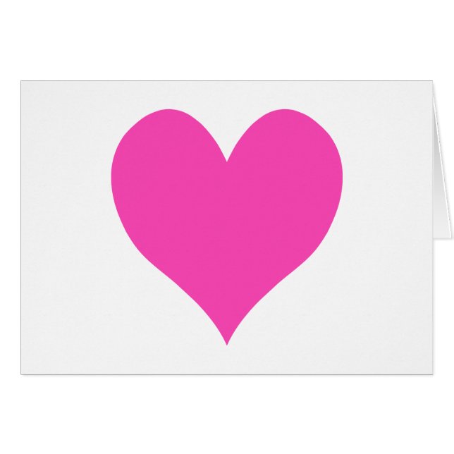 Bubblegum Rosa Cute Heart Shape OBS Kort (Framsidan Horizontal)