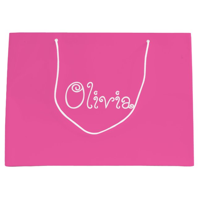 Bubblegum Rosa Färg Baby Shower Gift Bag (Framsidan)