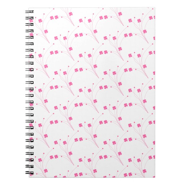 Bubblegum Rosa Flowers, Small Blommigt Print Anteckningsbok (Framsidan)