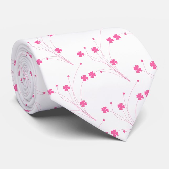 Bubblegum Rosa Flowers, Small Blommigt Print Slips (Rullad)
