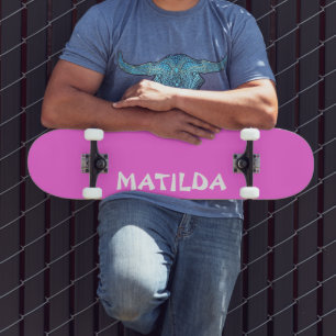 Bubblegum Rosa Modern Namn TRENDIG SNYGGT Mini Skateboard Bräda 18,5 Cm
