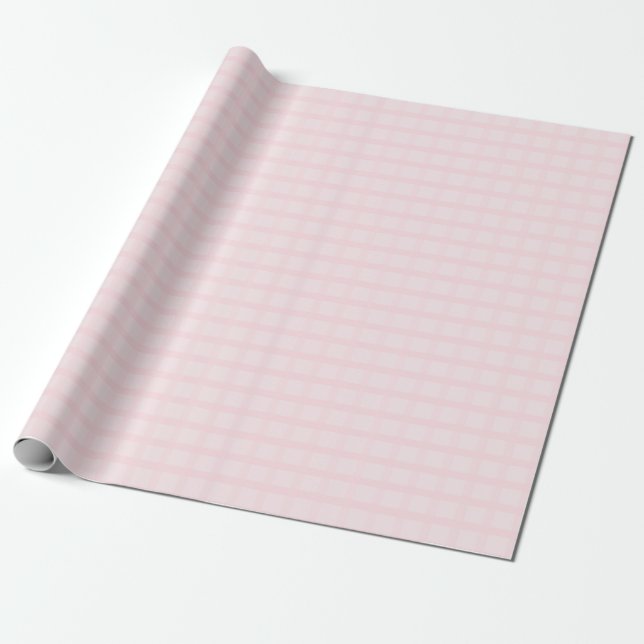 Bubblegum Rosa Och Lavendel Rödfärgad Gingham Möns Presentpapper (Utrullad)