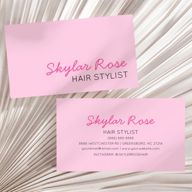 Bubblegum Rosa och Shock rosa Girly Cute Visitkort (Skapare uppladdad)