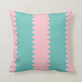 Bubblegum rosa och teal, unikt mönster, land kudde