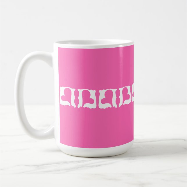 Bubblegum Rosa och vita öron Kaffemugg (Vänster)