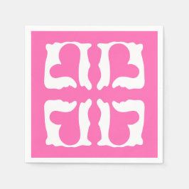 Bubblegum Rosa och vita öron Pappersservett