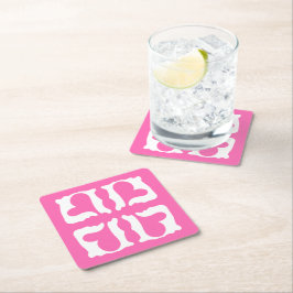 Bubblegum Rosa och vita öron Underlägg Papper Kvadrat