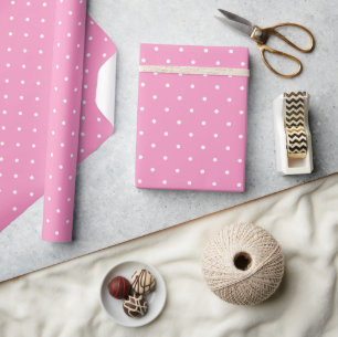 Bubblegum Rosa och White Polka dots Mönster Presentpapper