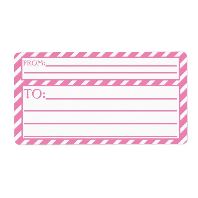 Bubblegum Rosa Ränder Fraktsedel (Framsidan)