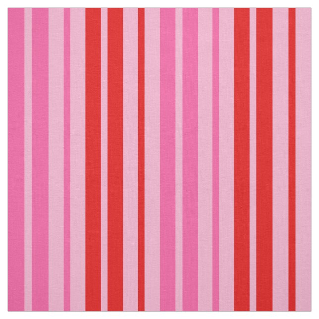 Bubblegum Rosa Röda Vertikala Randiga Design   Tyg (Provkarta)