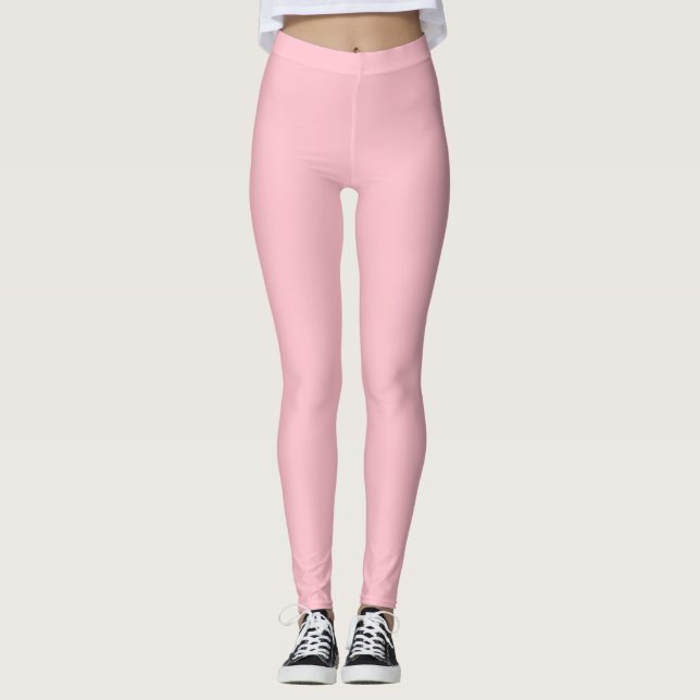 Bubblegum Rosa Solid Färg Leggings (Framsida)