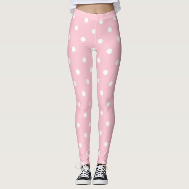 Bubblegum rosapolka dots leggings (Framsida)
