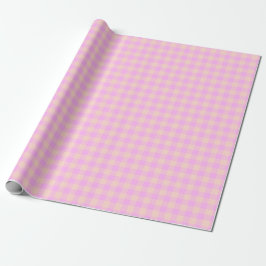 Bubblegum & Soft Peach Gingham Wrapping Paper Presentpapper