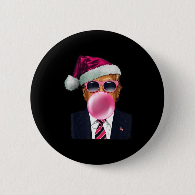 Bubblegum Trump Blowing Bubble Gum Christmas Nk Tr Knapp (Framsida)