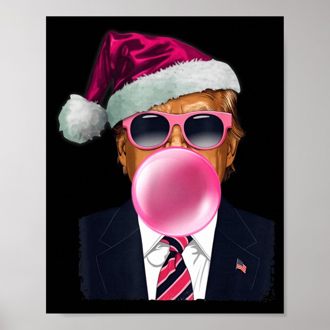 Bubblegum Trump Blowing Bubble Gum Christmas Nk Tr Poster (Framsidan)