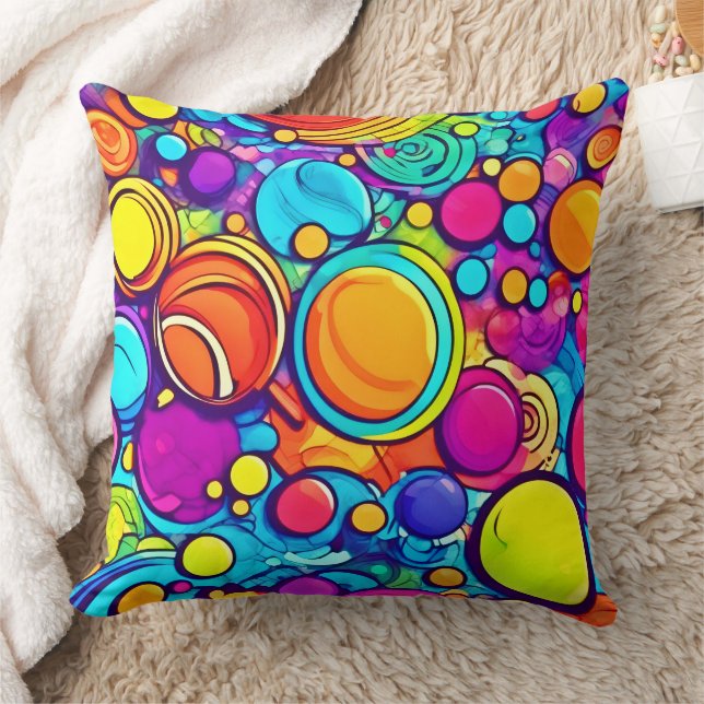 Bubbles-Abstrakt Kudde (Filt)