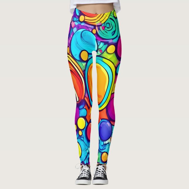 Bubbles-Abstrakt Leggings (Framsida)