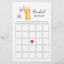 Bubbles and Brew Couple's Shower Bingo-spel