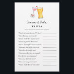 Bubbles and Brew Couple's Shower Trivia-spel<br><div class="desc">Bubbles & Brew Tema Möhippa / par dusch Trivia-spel med vattenfärgillustration av champagne & öl. . Anpassa kortets baksida med parets namn och duschdatum.</div>