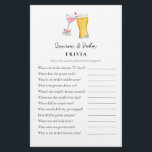 Bubbles and Brew Couple's Shower Trivia-spel<br><div class="desc">Bubbles & Brew Tema Möhippa / par dusch Trivia-spel med vattenfärgillustration av champagne & öl. . Anpassa kortets baksida med parets namn och duschdatum.</div>