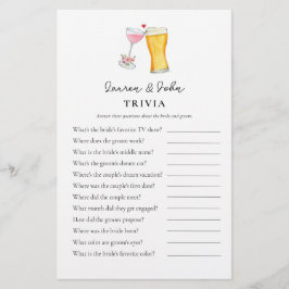 Bubbles and Brew Couple's Shower Trivia-spel