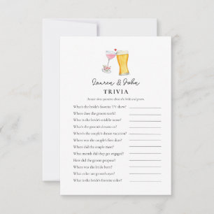 Bubbles and Brew Partrival Trivia-spel för bröllo Inbjudningar