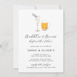 Bubbles and Brews before the I do's Möhippa Inbjudningar
