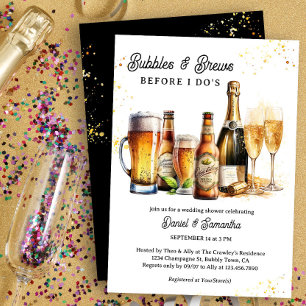 Bubbles and Brews Bröllopsdusch Förlovningsfest Inbjudningar