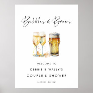 Bubbles and Brews Couple Shower Welcome Poster