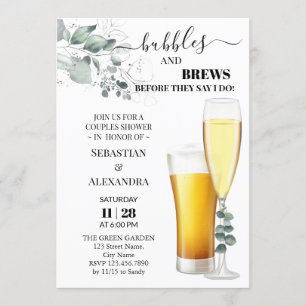 Bubbles and Brews Par Shower-inbjudan Inbjudningar