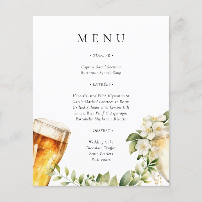 Bubbles and Brews Par Shower Menu (Framsida)