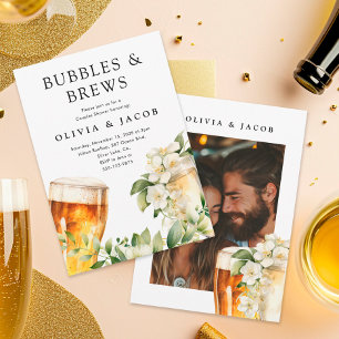 Bubbles and Brews Par Shower Photo-inbjudan Inbjudningar