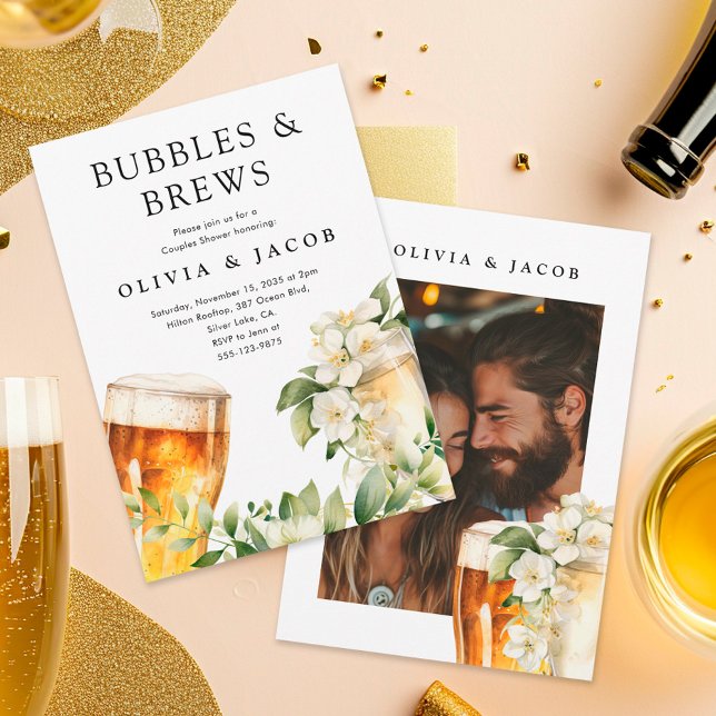 Bubbles and Brews Par Shower Photo-inbjudan Inbjudningar (Skapare uppladdad)