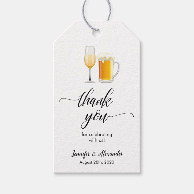 Bubbles and Brews Par Shower Presentetikett (Framsidan)