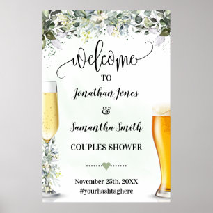 Bubbles and Brews Welcome Par Shower Sign Poster