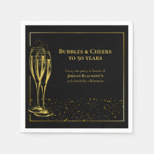 Bubbles and Cheers Black Guld 50:e Födelsedagsfest