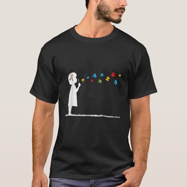 Bubbles Autism Awareness Youth Kids T Shir Shirt (Framsida)