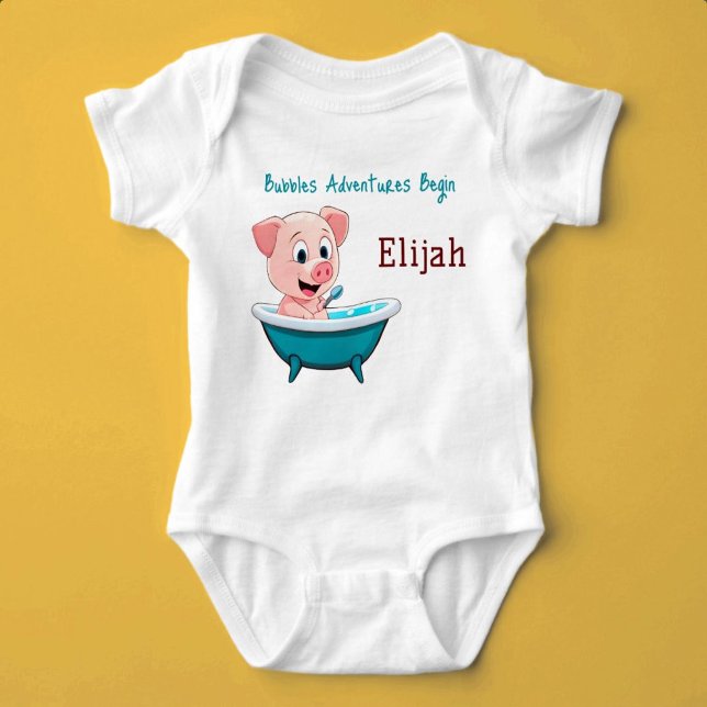 Bubbles Äventyr Begin eget namn T Shirt (Bubbles Adventures Begin)