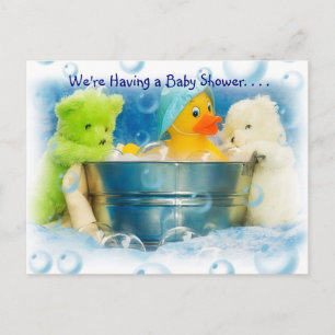 Bubbles Baby Shower-inbjudningar Inbjudan Vykort