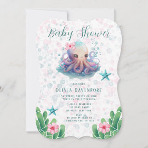 Bubbles babyskugga med grå vattenfärg inbjudningar