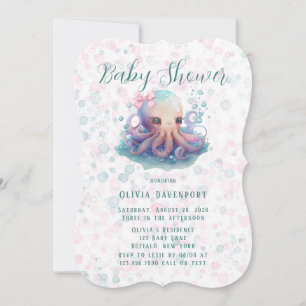 Bubbles babyskugga med grå vattenfärg inbjudningar