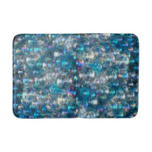 Bubbles Bathroom Mat Aqua Blue-koordinat