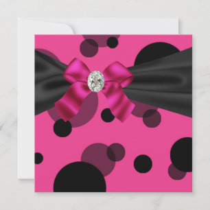 Bubbles Black Tie Party Rosa Svart Party Inbjudningar