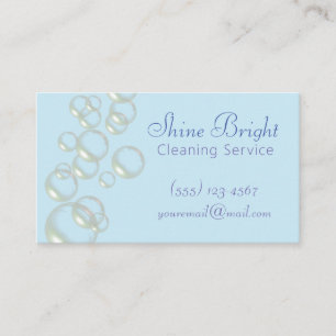 Bubbles Blue Professionell Design Städning Service Visitkort